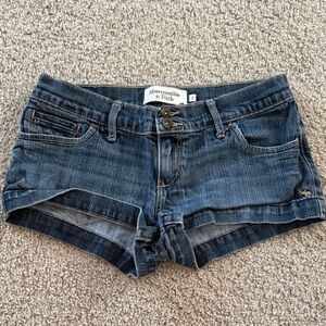 Abercrombie & Fitch Women's Dark Blue Jean Shorts